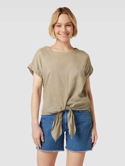 Christian Berg Woman Blusenshirt aus Baumwolle mit Knotendetail Schilf 4