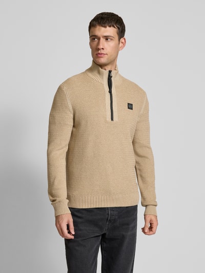 Lerros Gebreide pullover met opstaande kraag Beige - 4