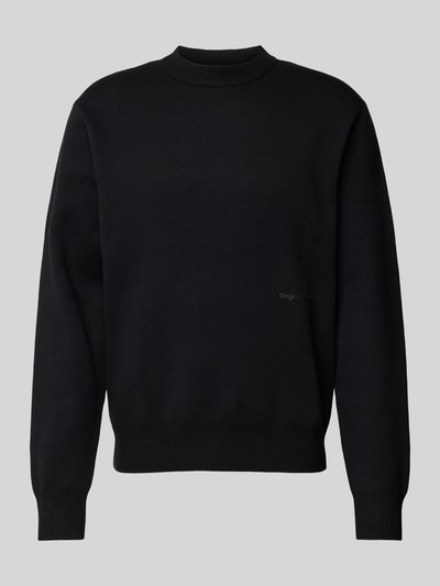 Jack & Jones Sweter z dzianiny z nadrukiem z logo model ‘VESTERBRO’ Czarny 1