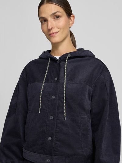 Marc Cain Regular Fit Jacke aus Baumwoll-Mix Marine 3
