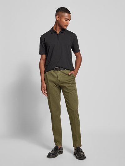 Strellson Slim fit chino met logo-applicatie, model 'Tius' Olijfgroen - 1