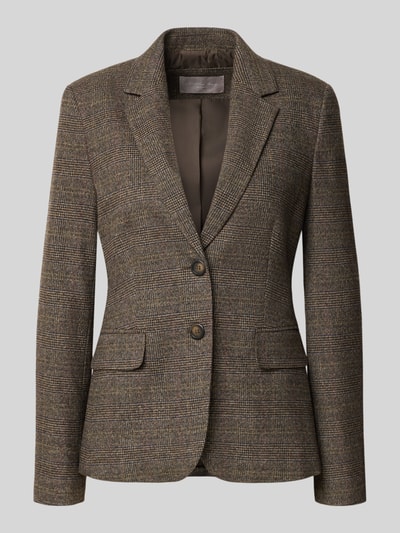 Produktfoto, Slim Fit Blazer mit Pattentaschen von Christian Berg Woman Selection z mieszanka wiskozy, wzór w kratkę, Kołnierz z połami, zapięcie na guzik, kieszenie z patką, długość tyłu w rozmiarze 36: 64 cm, szerokość w rozmiarze 36: 40 cm, długość rękawów w rozmiarze 36: 63 cm