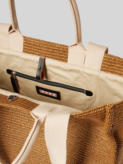 Marni Shopper mit Label-Stitching Sand 4