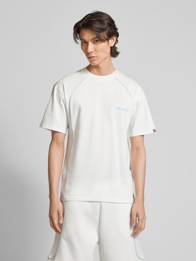 REVIEW T-Shirt mit Kontrastpaspeln Offwhite 4