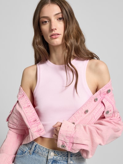 Only Slim fit korte tops van katoenmix, model 'VILMA' Lichtroze - 3