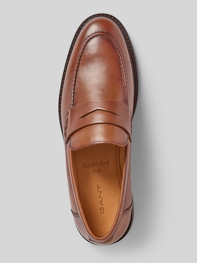 Gant Leren loafers met blokhak, model 'Lozham' Cognac - 3