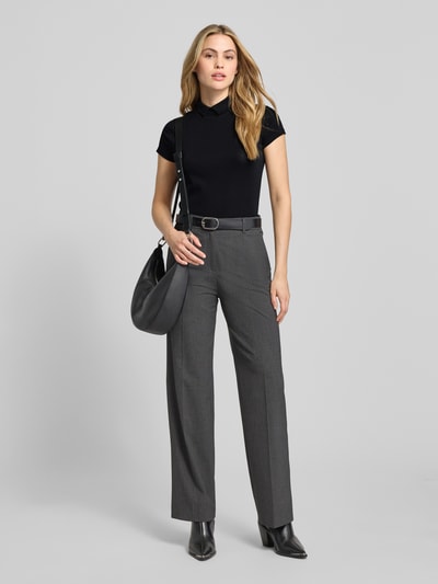 Marc Cain Slim fit T-shirt met polokraag Zwart - 1