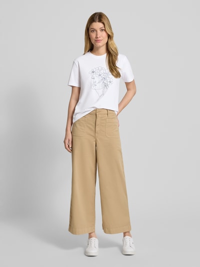 Vila T-shirt met motiefprint, model 'NORA' Offwhite - 1