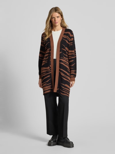 Vero Moda Regular Fit Cardigan aus Viskose-Mix Modell 'NANCY' Dunkelbraun 1