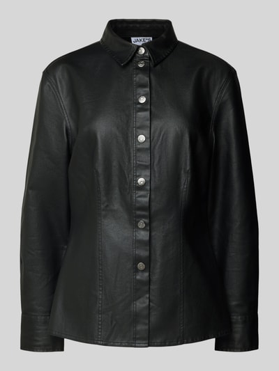 Jake*s Casual Hemdbluse mit Knopfleiste Black 2