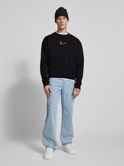 KARL KANI Sweatshirt met labelstitching Zwart - 1