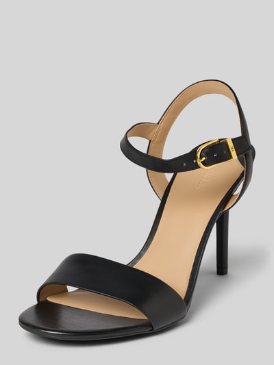 Lauren Ralph Lauren Sandalen van leer met naaldhak, model 'GWEN' Zwart - 1