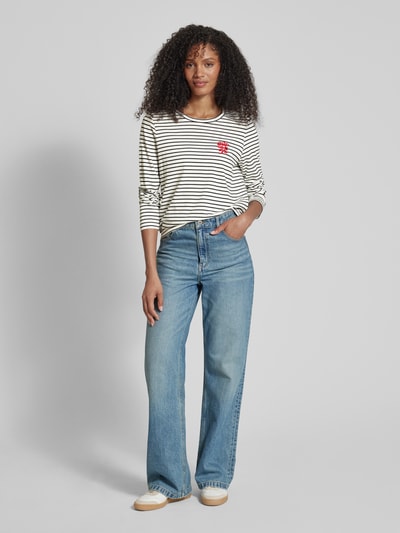 Vero Moda Regular fit shirt met lange mouwen en stitching met opschrift, model 'OYA FRANCIS' Wit - 1