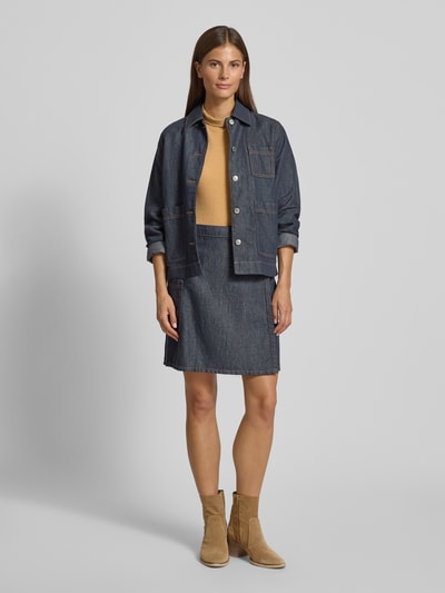 Windsor Shirt met lange mouwen en geribde opstaande kraag Camel - 1