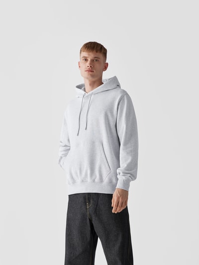 MSGM Oversized Hoodie mit Label-Print Hellgrau Melange 4