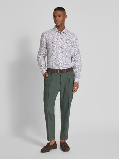 SEIDENSTICKER Slim Fit Business-Hemd aus Leinen mit Kentkragen Sand 1