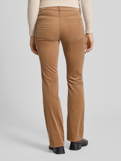 CAMBIO Spodnie sztruksowe o rozkloszowanym kroju z 5 kieszeniami model ‘PARIS’ Camel 5
