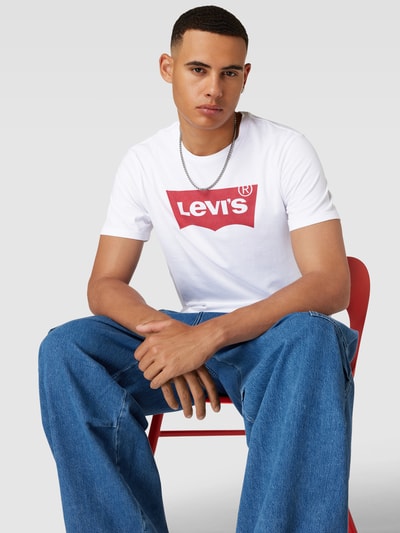 Levi's® T-Shirt aus Baumwolle mit Label-Print Weiss 3