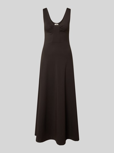 Produktfoto, Maxikleid mit tiefem Rückenausschnitt Modell 'KLEALI' von Drykorn, schwarzer Lyocell-Mix mit Stretch-Anteil, taillierter Schnitt, V-Ausschnitt, breite Träger, glatte Textur, Damen