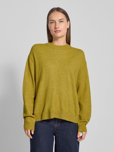 MANGO Loose Fit Strickpullover mit Woll-Anteil Oliv 4