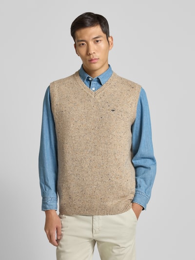 Fynch-Hatton Pullunder aus Woll-Mix mit V-Ausschnitt Modell 'Donegal' Offwhite 4