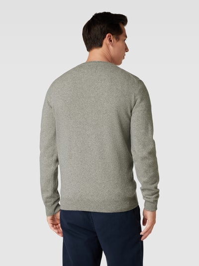 Gant Strickpullover mit Label-Stitching Mittelgrau Melange 5