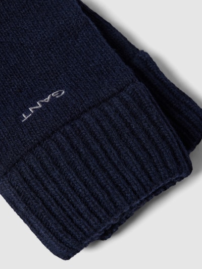 Gant Rękawice z wyhaftowanym logo model ‘KNITTED WOOL GLOVES’ Granatowy 2