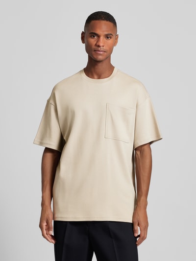 ELIAS RUMELIS Oversized T-Shirt mit Rundhalsausschnitt Modell 'Xavior' Beige 4