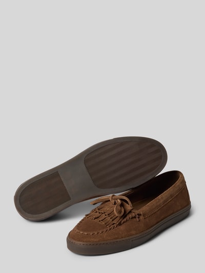 Produktfoto, Loafers aus Leder mit Gummisohle Modell 'CPH365' von Copenhagen in Braun, Abgerundete-Spitze, Schlupfform, Echtleder, Absatzhöhe: 2 cm, Schafthöhe: 5 cm, Schaftweite: 17 cm
