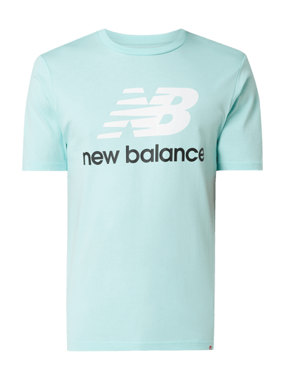 New Balance T-shirt z nadrukiem z logo Miętowy 2