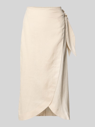 Mango Wickelrock aus Leinen Modell 'PAREO' Beige 2