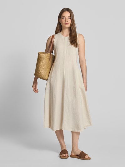 Marc O'Polo A-Linien Leinenkleid ohne Ärmel Sand 1