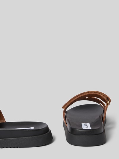 Steve Madden Leren slippers met klittenband, model 'MISSILE' Cognac - 2