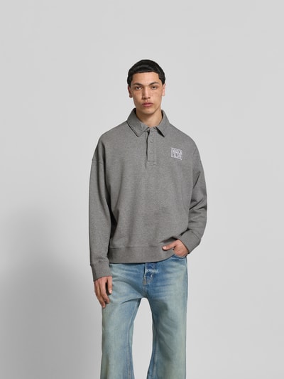 MAISON KITSUNÉ Regular Fit Pullover mit Polokragen Mittelgrau 4