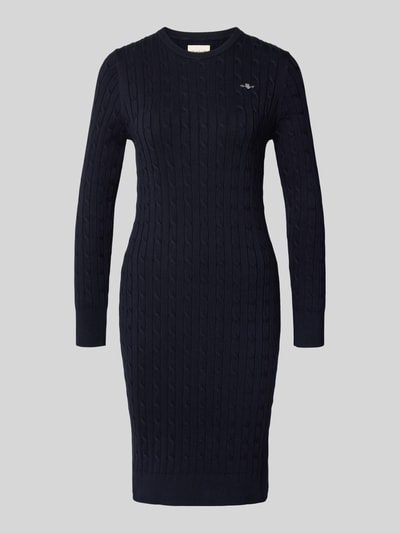 Gant Sukienka o długości do kolan ze ściegiem warkoczowym Granatowy 2