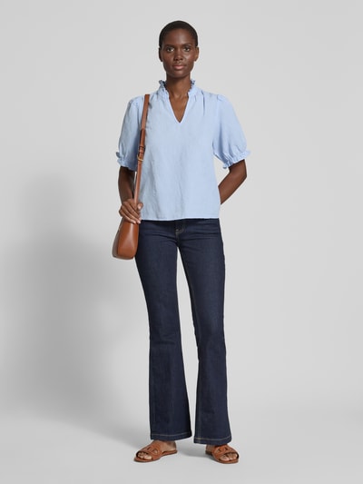 Neo Noir Bluzka z dekoltem w serek model ‘Odesa’ Jasnoniebieski 1