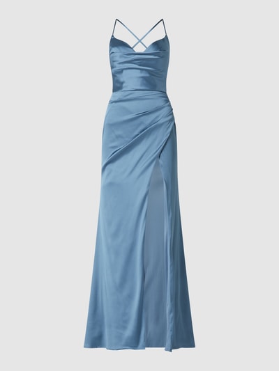 Luxuar Abendkleid aus Satin  Rauchblau 1