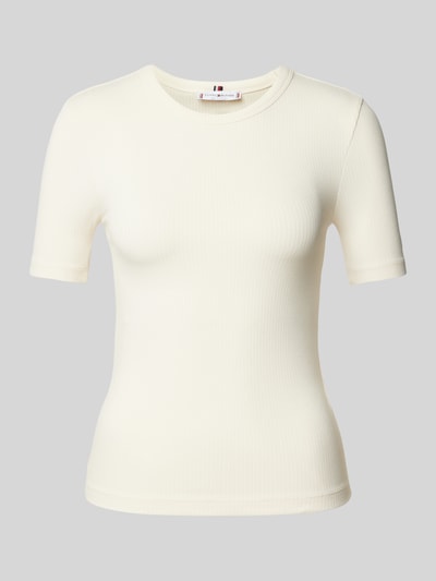 Tommy Hilfiger T-shirt z efektem prążkowania Écru 1