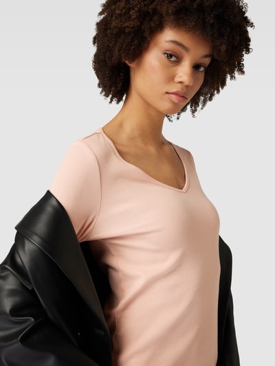 QS Longsleeve mit abgerundetem V-Ausschnitt Rosa 3