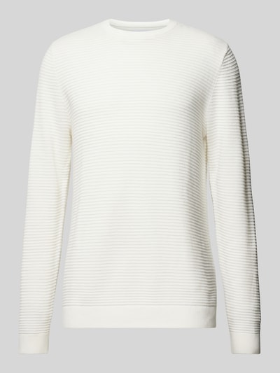 Jack & Jones Strickpullover mit Rundhalsausschnitt Modell 'OTTO' Offwhite 2