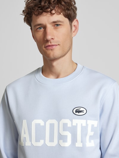 Lacoste Classic fit sweatshirt met labelprint Lichtblauw - 3