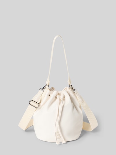Produktfoto, Handtasche mit Tragehenkel und Schulterriemen von BOGNER in Creme mit Hauptfach, Kordelzug, Label-Detail, Maße 18x24x18 cm, Länge Schulterriemen 92 cm