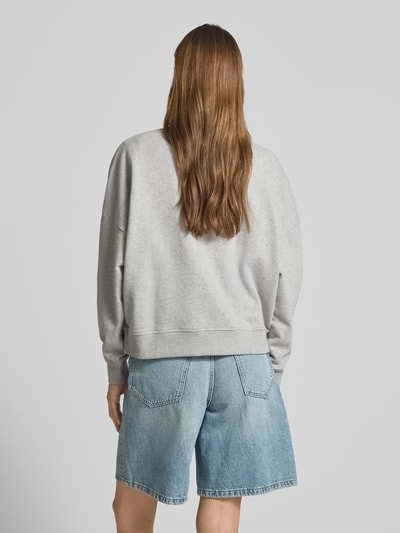 BOSS Orange Loose Fit Sweatshirt aus reiner Baumwolle Hellgrau Melange 5