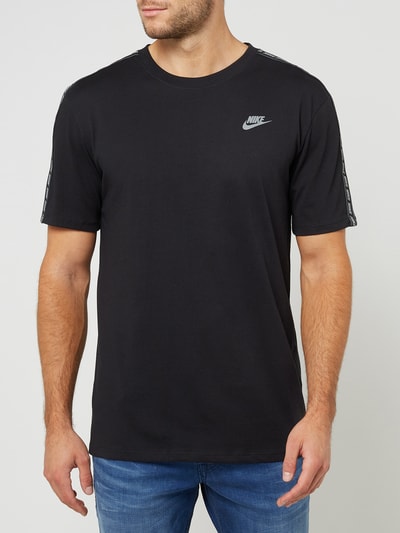 Nike T-shirt z paskami z logo  Czarny 4