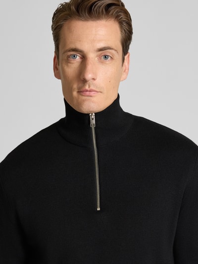 Jack & Jones Premium Schipperstrui met labeldetail, model 'MILANO' Zwart - 3