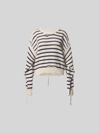 MM6 Maison Margiela Oversized Pullover in Strick-Optik Ecru 2