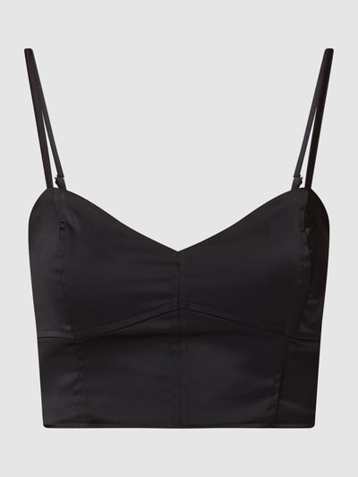 Review Crop Top aus Satin  Black 2