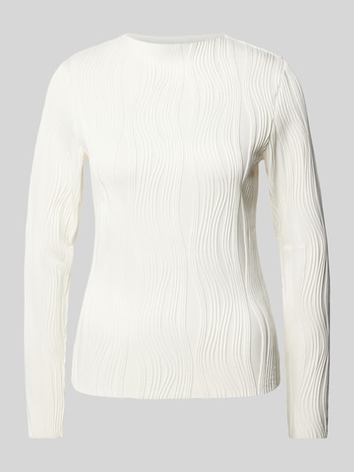 Vila Shirt met lange mouwen en structuurmotief, model 'NIRA' Offwhite - 2