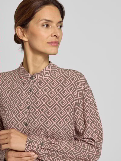 Christian Berg Woman Regular fit overhemdblouse van viscose met grafisch motief Oudroze - 3