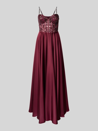 Laona Abendkleid mit Pailletten und Perlen Bordeaux 2